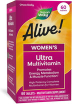 Nature's Way Alive! Ultra Multivitamin for Women, Complete Daily Women's Vitamins, High Potency Formula, Promotes Energy Metabolism and Muscle Function*, Vitamin A, C, D, Methylated B12, 60 Tablets