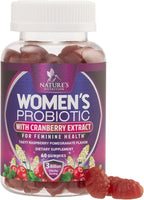 Nature's Nutrition Probiotics for Women Gummies with Cranberry - 6 Premium Strains for PH Balance, Digestive Health, Vaginal & Immune Support, Women's Probiotic Gummy for Feminine Health - 60 Gummies
