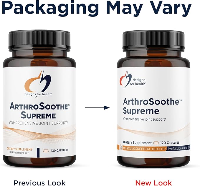 Designs for Health ArthroSoothe Supreme - Joint Support Supplement for Adults with Glucosamine Sulfate, Quercetin, Green Lipped Mussel, MSM, Chinese Skullcap + More - Non-GMO (120 Capsules)
