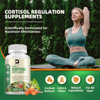 Cortisol Supplements for Women Men, 10-in-1 Cortisol Detox with Ashwagandha, Magnesium, L-Theanine, Balanced Cortisol Levels, Night & Calm Support, 120 Vegan Capsules