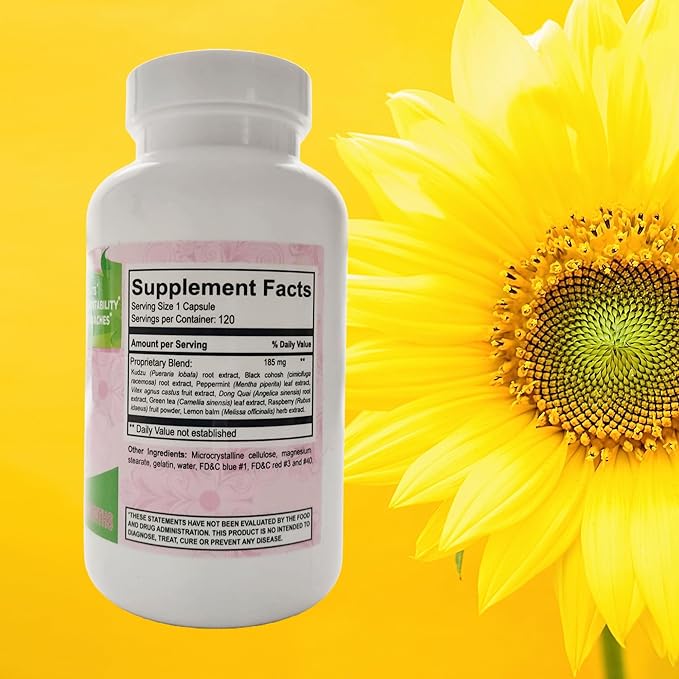 Menopause Supplement for Women Original Formula - Fast PMS & Menopause Relief - Hot Flashes, Trouble Sleeping, Mood Swings, Hair Loss, Low Energy (4 Months 120 Capsules)