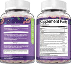 Sugar Free 5-in-1 Probiotic Prebiotic Postbiotic Gummy, 36 Strains Probiotics for Women Men with Digestive Enzymes, Peppermint, Complete Immune, Gut & Digestive Support, Vegan, 60 Ct, Grape Flavor