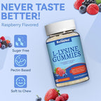 L-Lysine 1000mg Gummies, Chewable Lysine Supplement for Adults, Immune Support, Collagen Formation Support, Vegan, Gluten Free - 60 Counts
