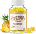 Magnesium Carbonate Gummies 500mg, High Absorption Magnesium Supplement for Women & Men, with Calcium, Potassium, Vitamin C & D3, Support Digestive & Muscle Health,Sugar Free,Vegan,Pineapple Flav,60Ct