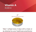 PROTOCOL FOR LIFE BALANCE Vitamin A 25,000 IU - Eye, Retina, and Immune Health - 100 Softgels
