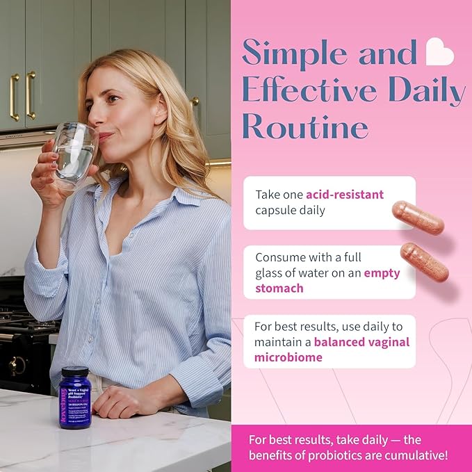 Lovebug Yeast and Vaginal Probiotics for Women pH Balance & Urinary Tract, 50 Billion CFU, UTI, BV, Odor Support with Lactobacillus, Bifidobacterium, Digestive & Vaginal Health Supplement 60 Capsules