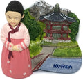 WitnyStore Tiny 2½" Hanbok Traditional Korean Clothing South Korea - Miniature Hand Made Resin 3D Asia Tourist Attractions Decorative Refrigerator Fridge Magnets Collectible Traveler Souvenirs Gifts