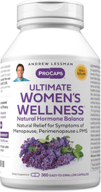 ANDREW LESSMAN Ultimate Women’s Wellness 360 Capsules - Naturally Relieves Menopause Symptoms, PMS, Perimenopause with Soy Isoflavones, EGCG, Cranberry, Indole-3-Carbinol. Easy to Swallow Capsules