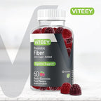 Viteey Prebiotic Fiber Gummies for Adults, 4g - Gut Health & Digestive Soluble Fiber Supplement Gummies - Zero Sugar Added, Vegan, Gluten-Free - 60 Count