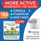 BARK&SPARK Dog Allergy Relief Soft Chews for Skin Health & Seasonal Allergies - Anti-Itch Supplement w/Omega-3, Quercetin & Bromelain Immune Treats for Dry Skin & Hot Spots - Chicken Liver - 180ct
