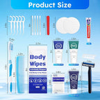 Travel Hygiene Kit Personal Toiletries Bulk, Disposable Homeless Care Package Supplies, Men Toiletry Set Cleaning Essentials Individually Wrapped for Camping, Travel, Relief, Charity (11-in-1, 20)