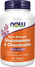 NOW Foods Supplements, Glucosamine & Chondroitin Extra Strength, Sulfate Forms, 60 Tablets