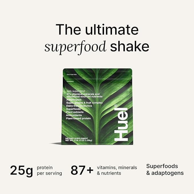 Huel Daily Superblend Vanilla Powder | 25g Plant Based Protein | Super Greens Powder | 87 Vitamins, Minerals, and Wholefood-Sourced Ingredients |19 Servings