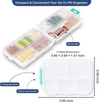 2026 New Extra Large Pill Box with Medicine Labels Travel Essentials Daily Med Container Mini Medication Organizer Storage Organizer Case 7 Day Pill Organizer(White)