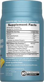 NeoCell Multi Collagen Bio-Peptides Gummies | 60 ct | Tropical Flavor | Type I, II, III, V, X | Advanced BioActive Formula