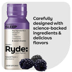 Ryde: SLEEP | 2oz Sleep Shot for Occasional Use | Melatonin, GABA, L-Theanine & Chamomile | Blackberry Natural Flavor | Sugar-Free, Zero Calories, Vegan | Manufactured in USA (8 Pack)