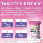 Probiotics for Women 30 Strains, 100 Billion CFU Vaginal Probiotics with Digestive Enzymes, Prebiotics & Cranberry for Urinary Tract Health, pH Balance, 30 Veggie Capsules
