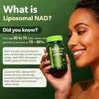 Liposomal NAD Supplement with Resveratrol 61800mg Per Bottle – NAD Resveratrol for Women & Men – High Purity 1200mg NAD+ Supplement for Energy & Healthy Aging, Glutathione, Turmeric – 90 Count
