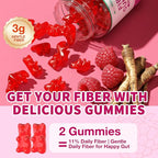 Fiber Gummies for Digestive Health & Regularity, Sugar-Free High Fiber Supplement for Adults & Kids, Soluble Dietary Fiber, Vegan Fiber Supplements for Men & Women, 120 Count