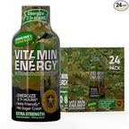 Vitamin Energy Immune+ Extra Strength Energy Shot Army Orange 24 Pack, 260mg Natural Caffeine, B-Vitamins, Citicoline, Green Tea, Immunity & Focus Support, Zero Sugar, Gluten-Free 1.93 fl oz