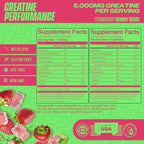 Creatine Monohydrate Gummies 5g with Prebiotic Fiber for Muscle Growth & Strength, 30 Servings, Strawberry - Lab Tested - 5000mg Premium All Natural