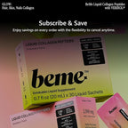 BeMe Liquid Collagen for Women — 2,500mg Hydrolyzed Bovine Collagen Peptides Drink with Biotin & Vitamin C — Clinically Studied Collagen Supplement for Hair, Skin & Nails — Strawberry, 15 Sachets