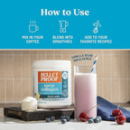 Bulletproof Energy Collagen Protein Powder, Vanilla Bean, 20g Grass-Fed Collagen Peptides, 7g Fiber with MCT Oil & Adaptogens, Caffeine-Free, 18.3 Ounces