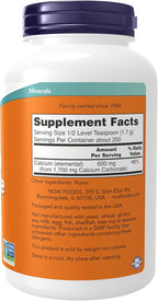 NOW Supplements, Calcium Carbonate Powder, High Percentage of Calcium, Supports Bone Health*, 12-Ounce (Pack of 2)