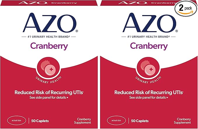 AZO Cranberry Pills for Urinary Tract Health for Women and Men, Adult Cranberry Supplement, Sugar-Free, Non-GMO, 50 Count (Pack of 2)