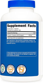 Nutricost N-Acetyl L-Cysteine (NAC) 600mg, 240 Vegetarian Capsules - Vegan, Non-GMO, Gluten Free