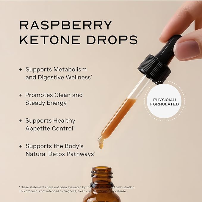 Apple Cider Vinegar Raspberry Ketone Weight Loss Drops, Keto Appetite Suppressant Fat Burner Diet Energy Supplement Metabolism Booster for Women and Men, Slim Faster Than Gummy Pill Capsule Tea, 60 ml