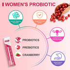Women's Probiotic Powder - 120 Billion CFUs, 20 Strains, Cranberry Extract & 3 Prebiotics, Help for Immune Booster, Digestive Health, Vaginal & Urinary Health, 40 Packets