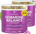 Hormone Balance for Women, Ovarian Support, Fertility, Menstrual Cycle, PCOS | Myo-Inositol & D-Chiro Inositol Supplement 40:1 Ratio w/Folic Acid for Hormonal Balance, B12 & Probiotics - 240 Count