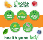 Lifeable Lions Mane Gummies for Adults | Great Tasting Lions Mane Mushroom Extract | Vegan, Kosher, Non-GMO Mushroom Gummies | Brain Support Supplement | 60 Count