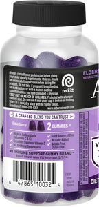 Airborne Elderberry + Zinc & Vitamin C Gummies for Adults,Immune Support with Antioxidants Vitamins C,D & E,Elderberry Flavor,130 Count (Pack of 2)