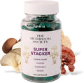 Super Stacker - 4-in-1 Mushroom Supplement Wellness Blend - Lion’s Mane, Oyster, Chestnut & Reishi - Immune, Focus & Daily Vitality - 60 Vegan Capsules