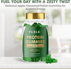 Protein Gummies – 12g High Protein Snack, Zesty Apple Flavor, No Added Sugar, Whey Protein Gummies, Supports Muscle Recovery, Post Workout Supplement (60 Gummies)