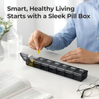 AUVON Weekly Pill Organizer with Effortless Opening Design, Arthritis Friendly Pill Box, BPA-Free Pill Organizer 7 Day, Cute & Portable Pill Case for Vitamins, Supplements and Medications