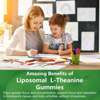 Liposomal L-Theanine 1200mg Gummies,Complex Magnesium GABA,5-HTP,Ashwagandha etc for Calm, Zzz & Relaxation Support for Adults,Children & Elderly,Liposomal Enhance 98% Absorption