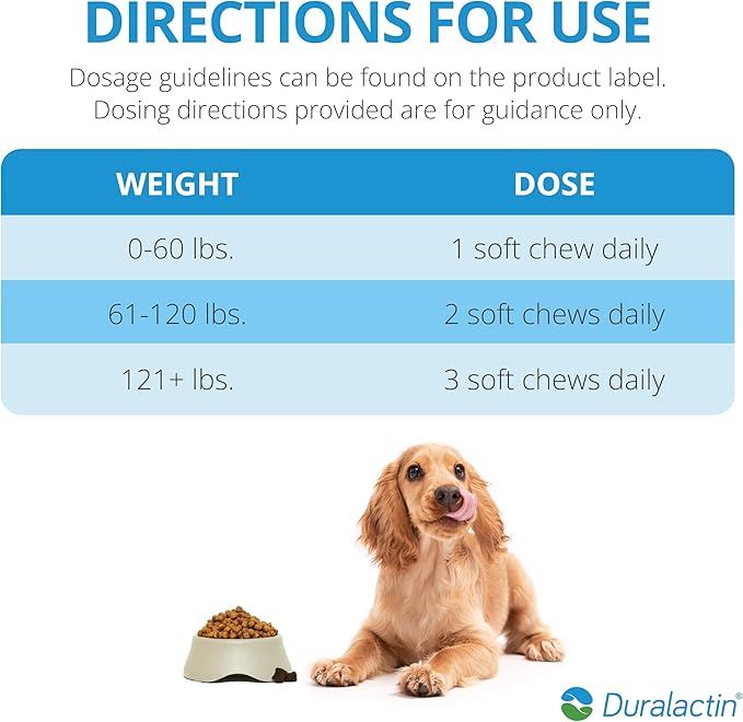 PRN Pharmacal Duralactin Canine Joint Plus Soft Chews - Joint Health Supplement for Dogs & Puppies - Pet Mobility Support - 90 Soft Chews