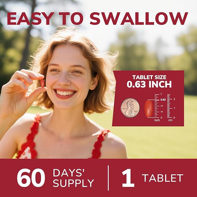 Iron Supplement for Women & Men, 65 mg, Ferrous Sulfate, Vitamin C, D3, B6, B12, Folate, Beet Root, Spinach, Pumpkin Seeds, Nettle, for Red Blood Cell & Energy Production, 90 Tablets