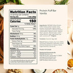 ProMix Nutrition Protein Puff Bars, 12-Pack - Madagascar Vanilla - Marshmallow Crispy Treat - Great Tasting & Healthy On The Go Snack - High Protein & Low Calorie - Non-GMO & Free From Gluten, Soy, & Corn.