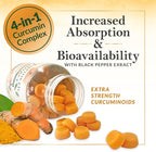 Turmeric Curcumin Supplement Gummies - 95% Curcuminoids with Turmeric & Ginger, Black Pepper for Best Absorption, Nature's Vegan Joint Support, Non-GMO, Gluten Free, Tasty Peach Flavor - 120 Gummies