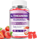 Sugar Free L-Theanine Gummies, L Theanine Supplement for Adults & Kids, L'Theanine with Ashwagandha, Magnesium, 5HTP & GABA - Support Calm, Relax, zzZ, Focus, Vegan Strawberry Flavor, 60 Count