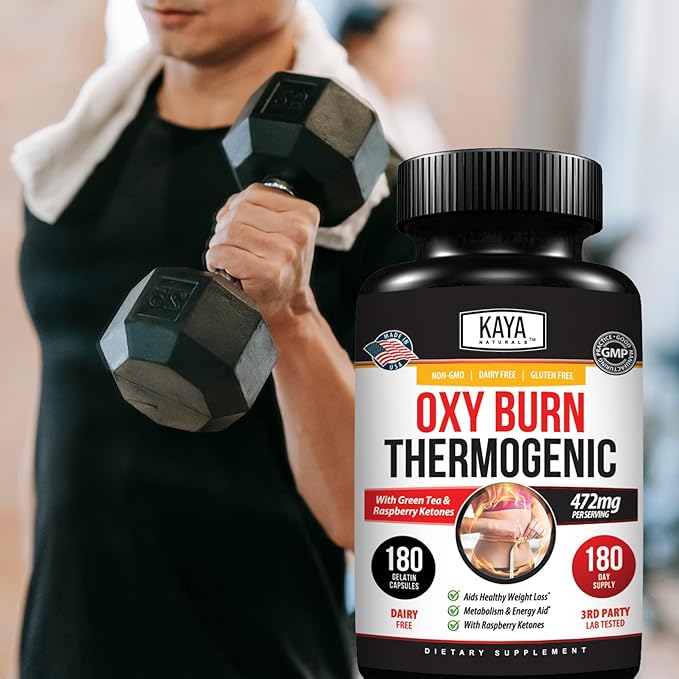 Kaya Naturals Oxy Burn - Thermogenic Herbal Formula for Active Living – Non-GMO & Gluten-Free – 180 Count