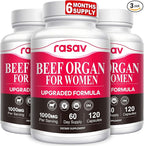 Beef Organ Supplement for Women - Ferritin Supplement for Women, Grass Fed Liver, Uterus, Ovary & Bone Marrow - Natural Anemia Support, Energy & Hormone Balance - Pasture Raised- 360 Count