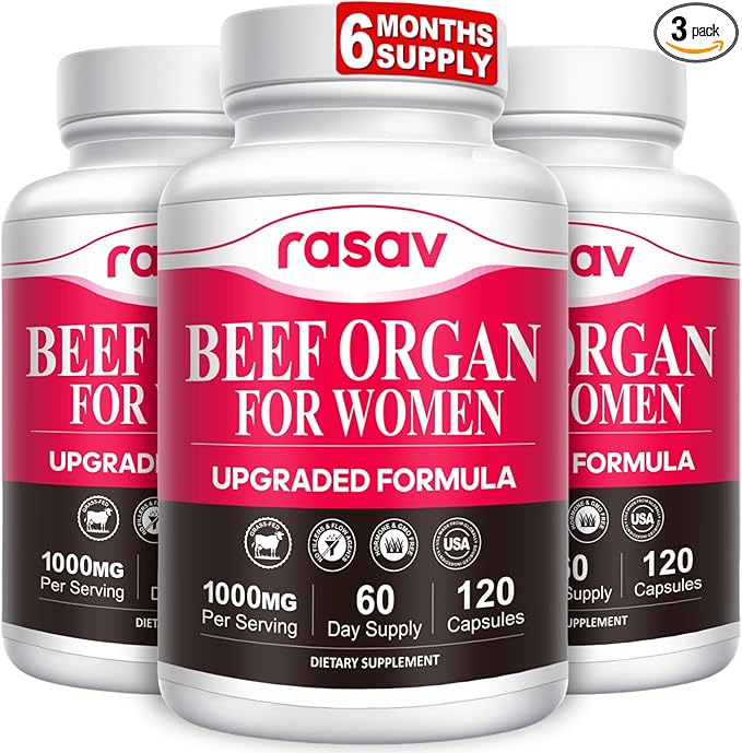 Beef Organ Supplement for Women - Ferritin Supplement for Women, Grass Fed Liver, Uterus, Ovary & Bone Marrow - Natural Anemia Support, Energy & Hormone Balance - Pasture Raised- 360 Count