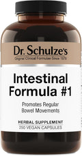 Dr. Schulze's Intestinal Formula #1 - Bowel Movement Supplement for Colon Health Support - Bloating & Constipation Aid - Intestinal Cleanse - All-Natural - Plant-Based - Vegan - 250 Count