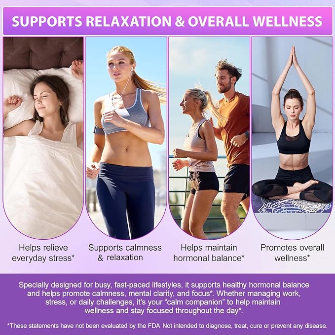 Cortisol Supplements for Women & Men, Ultra Concentrated 10 in 1 Cortisol Liquid with Magnesium, Ashwagandha, L-theanine, Support Hormonal Balance, Promotes Mood & Mental Clarity (60ml, Blueberry)