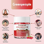 GREENPEOPLE Magnesium Glycinate Gummies 400mg - Sugar Free Magnesium Supplement with Magnesio Citrate, Vitamin D, and B6 for Calm Support & Sleep for Adults - High Absorption - Raspberry Gummies